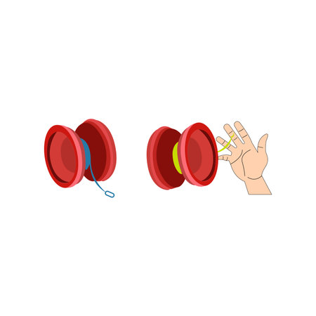 yo yo toy icons on whiteのイラスト素材