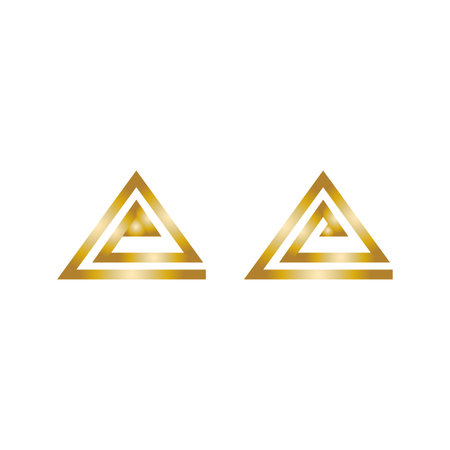 Triangle gold color vector icon illustration design templateのイラスト素材