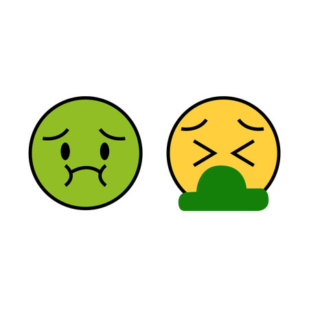 puke emoticons on whiteのイラスト素材