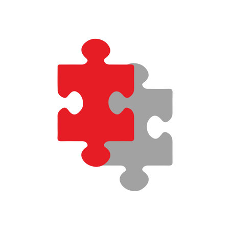 jigsaw puzzle on whiteのイラスト素材