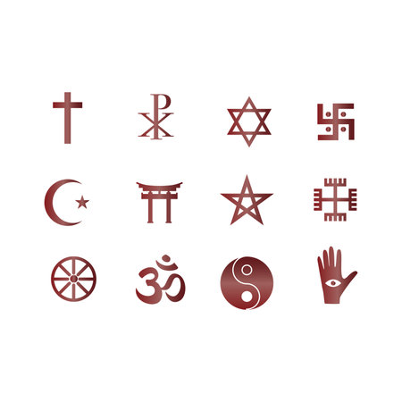 Religion icons set. Vector symbols for your web site design.のイラスト素材