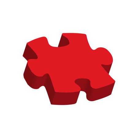 Puzzle piece icon in isometric 3d style on a white backgroundのイラスト素材
