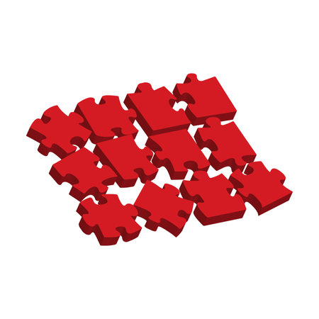 puzzle game piece icon vector illustration design graphic flat style red colorのイラスト素材