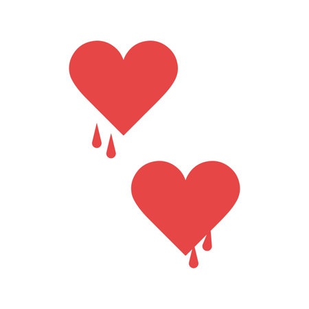 Red hearts on white background. Valentines day. Vector illustration.のイラスト素材