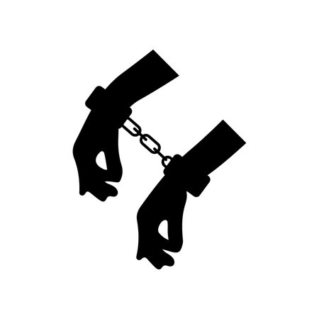 Handcuffs icon. Handcuffs icon isolated on white backgroundのイラスト素材