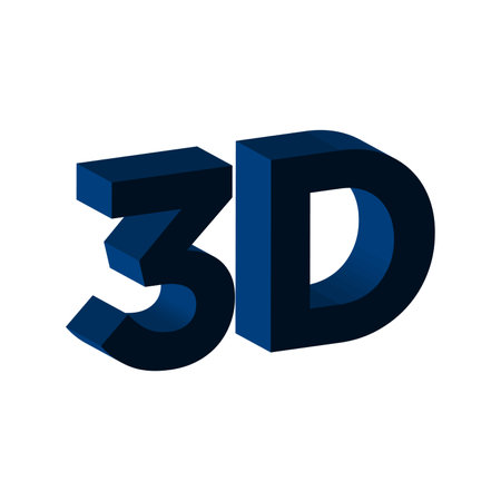 3d 3d blue vector icon isolated on white background. 3d 3d blue iconのイラスト素材