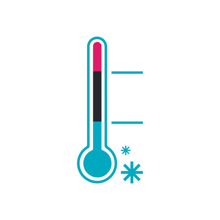 Thermometer icon. Flat color design. Vector Illustration.