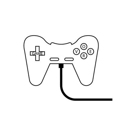 video game control handle isolated icon vector illustration design  black and white