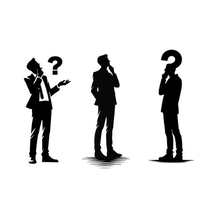 Silhouettes of businessmen talking on the phone. Vector illustration.のイラスト素材
