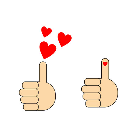 Like and heart icon. Like and heart icon. Like and heart icon vectorのイラスト素材