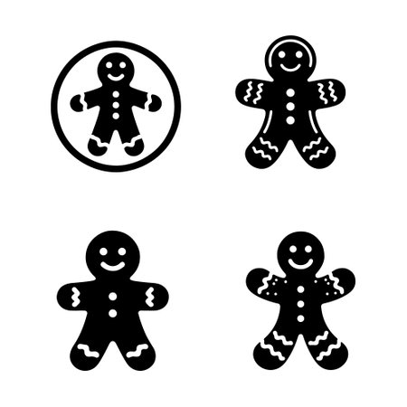 Gingerbread man icons vector. Gingerbread man sign and symbolのイラスト素材