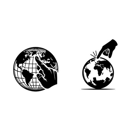 Globe icon and symbol vector illustration template design
Hand holding Earth globe.のイラスト素材