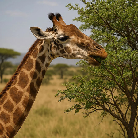 Giraffe in Serengeti National Park, Tanzania, Africaの素材