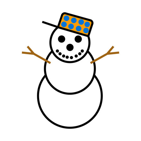 snowman with hat isolated icon vector illustration design  vector illustration designの素材