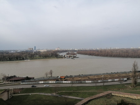 The view of the Dnieper River from the top of the hillのeditorial素材