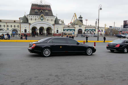 Vladivostok, Russia - 24 April, 2019: The car (Maybach) from a train of the leader of North Korea Kim Jong-un at the Station of Vladivostok.のeditorial素材