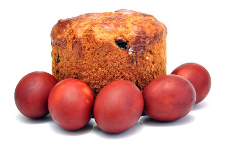 Easter cake and Easter eggs