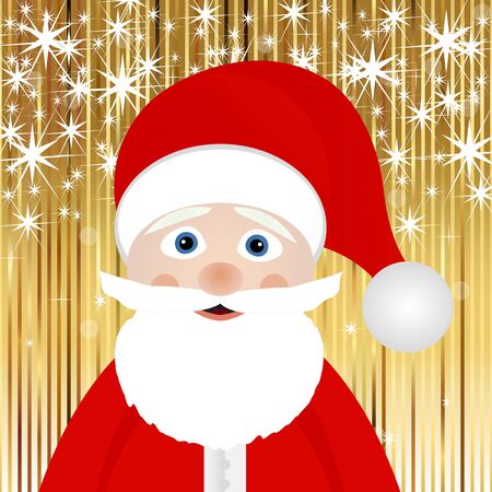 Santa Claus on a gold background のイラスト素材
