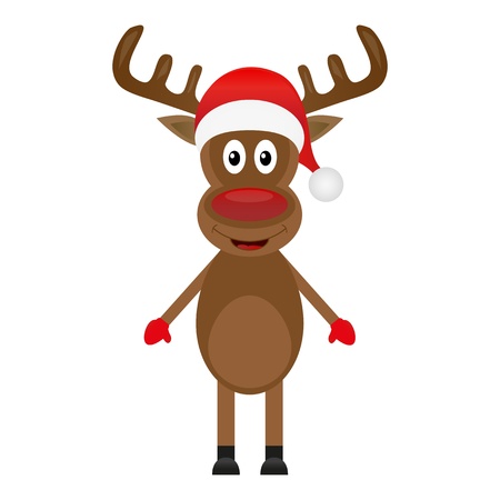 deer looking to the right on a white background のイラスト素材