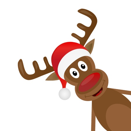 deer looking to the right on a white background のイラスト素材