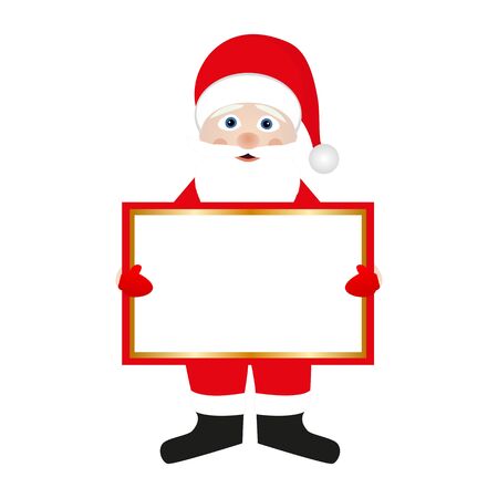 Santa Claus holding a bannerのイラスト素材