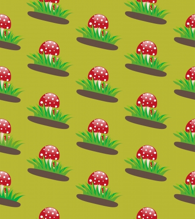 Seamless texture fly agaricのイラスト素材
