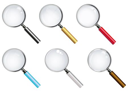 magnifying glass  lens , a set of のイラスト素材