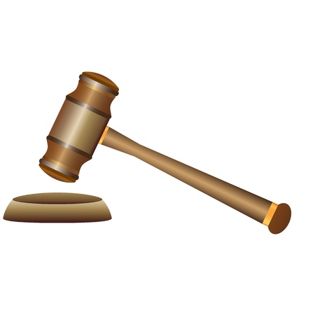 gavel on white background のイラスト素材