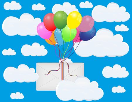 balloons and envelope のイラスト素材