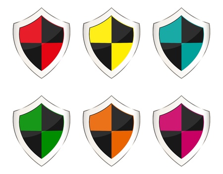 set of shields のイラスト素材