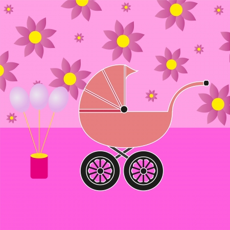 Pram for girlsのイラスト素材