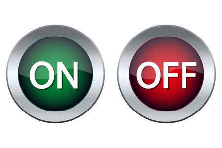 Two buttons with the words ON and OFFのイラスト素材