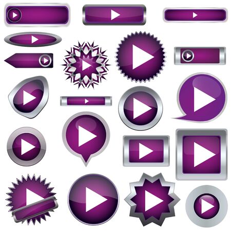 Play a set of purple buttonsのイラスト素材