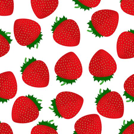 Seamless background with strawberriesのイラスト素材