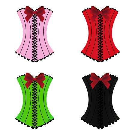 set of women s sexy corsetのイラスト素材