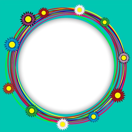 Floral round frame with place for textのイラスト素材