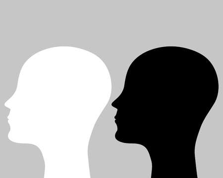 two silhouettes human headのイラスト素材
