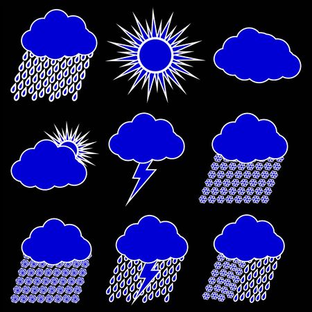 Weather Web vector Icons Setのイラスト素材