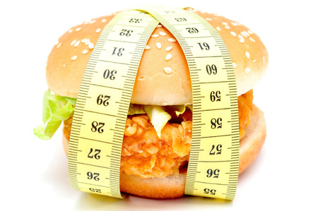 great burger and measuring tapeの写真素材