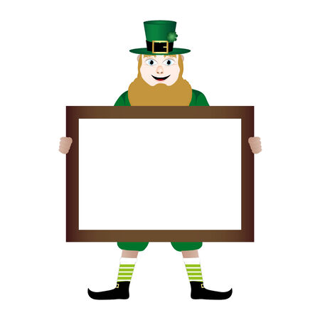 leprechaun with banner in handsのイラスト素材