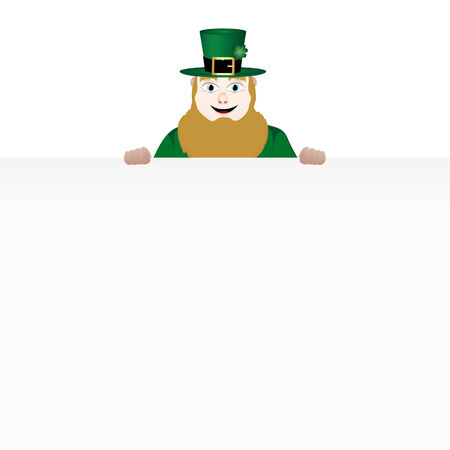leprechaun with bannerのイラスト素材