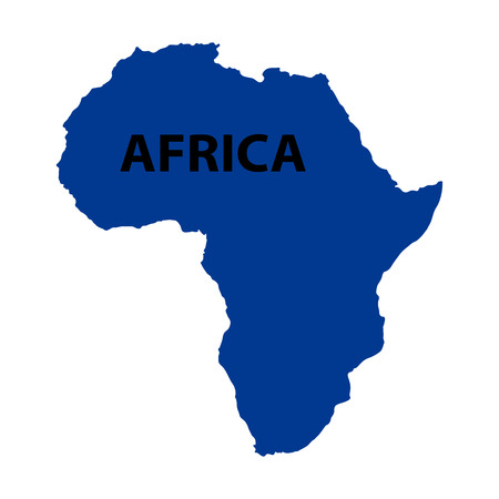 blue map of Africa on white backgroundのイラスト素材