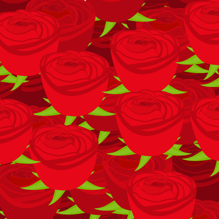 wallpaper pattern with of red rosesのイラスト素材