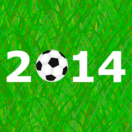 World Cup in 2014 against the background of grassのイラスト素材