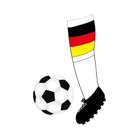 foot football player with the flag of Germany and the ballのイラスト素材