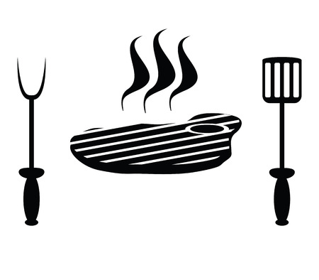 meat steak and cutleryのイラスト素材