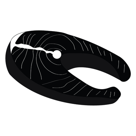 salmon steak iconのイラスト素材