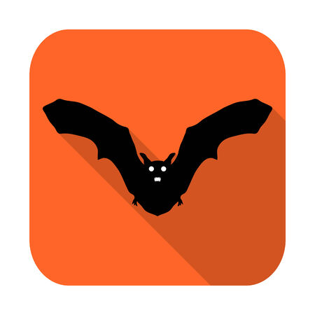 Flat design icon for Halloween. silhouette batのイラスト素材