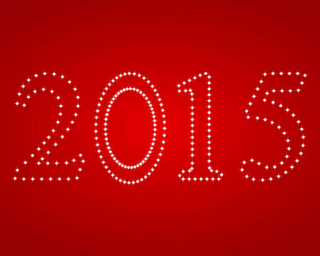 New Year 2015 on a red backgroundのイラスト素材