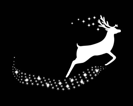 Reindeer with stars and glitterのイラスト素材